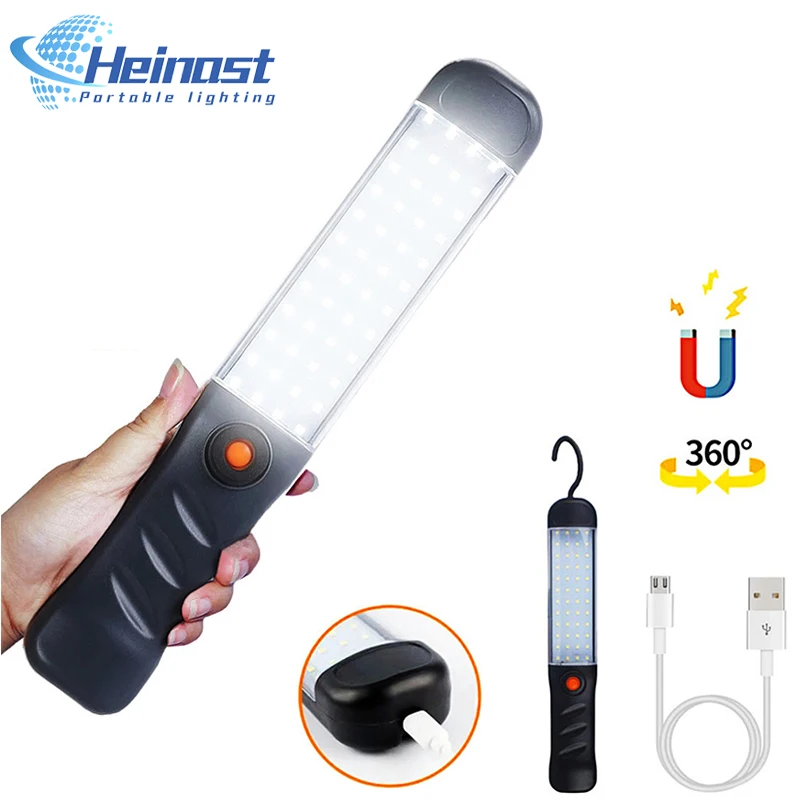 

USB Rechargeable Flashlight Multi-function Floodlight Work Lights Portable Spotlight LED Magnetic Camping Lantern Repair Torch