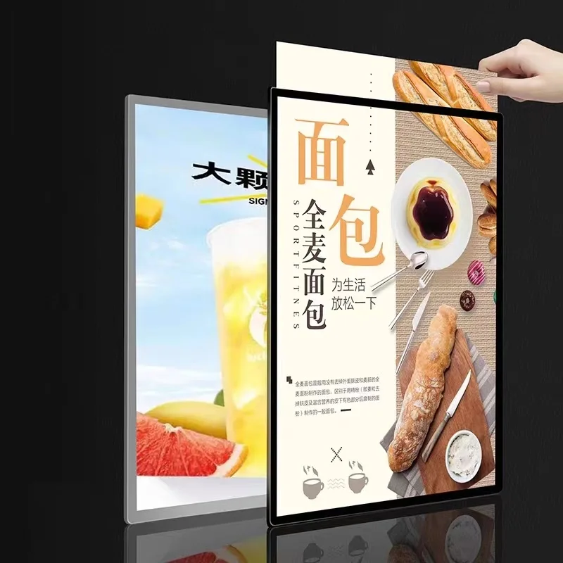 

A2 Restaurant Menu Board Signboard for Fast Food Menu Led Backlit Poster Frame Light Box Advertising