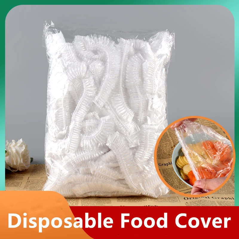 

Disposable Food Cover Elastic Plastic Wrap Food Grade Food Lids Shoe Cover Shower Headgear Bowls Caps Food Fresh Saver Bag Dust