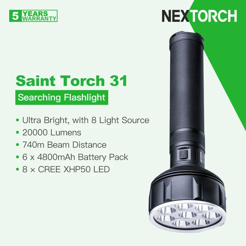 Nextorch Saint фонарь 31 ультра яркий 20000 люмен