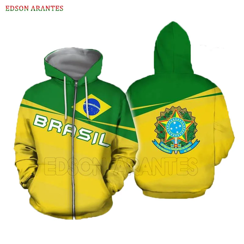 Sweatshirt Jacket Coat, Sweatshirt Men Brazil, Brazil Men's Jacket
