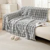 Luxury Faux Fur Sofa Covers for Living Room Warm Winter Super Soft Plush Couch Covers Bubble Shaped Thick Slipcover Sofa Towel 4