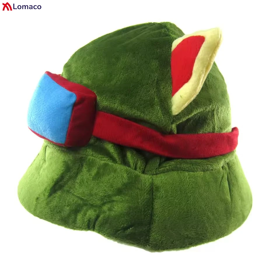 Swift Scout Teemo Cosplay Caps Army Green Cloche Hat Game LOL Cosplay Accessories Props