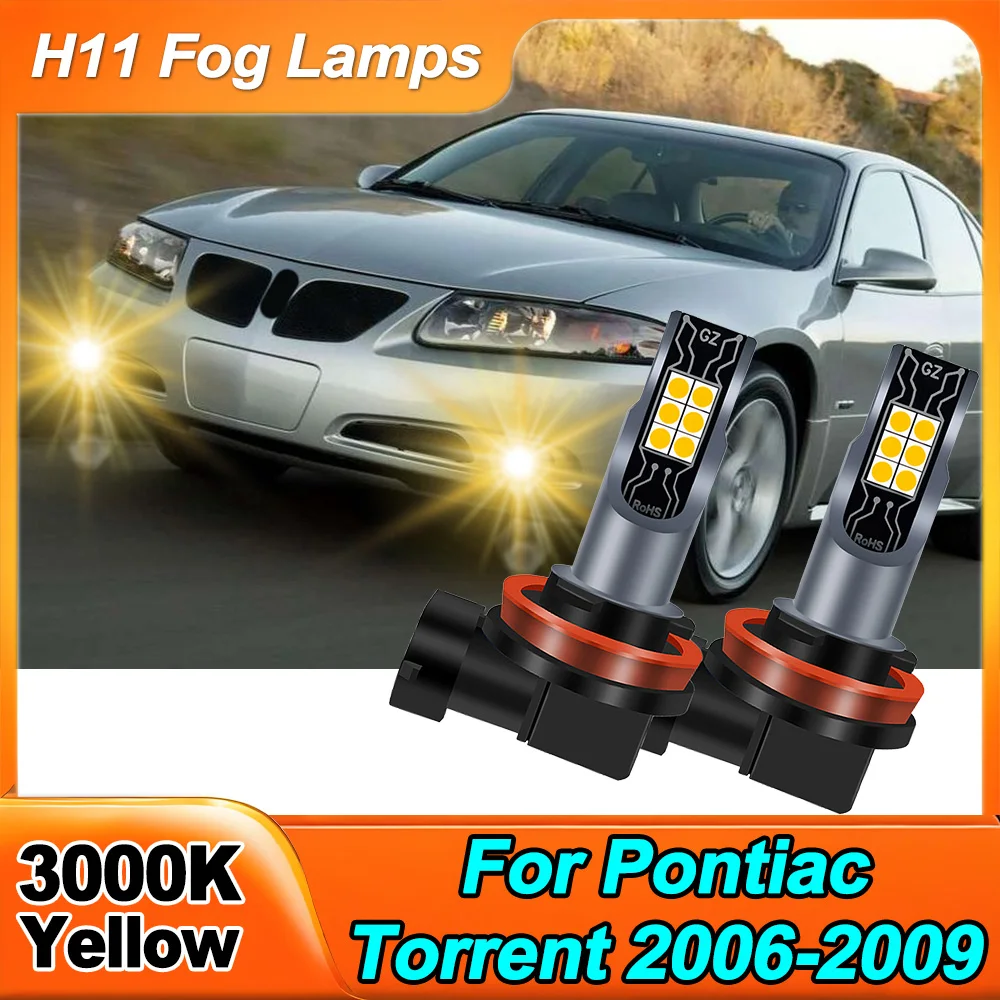 폰티악 토렌트 2006 2007 2008 2009 3000K 골든 옐로우 H11 H8 H16(JP) LED 안개등 전구 12V LED DRL 램프