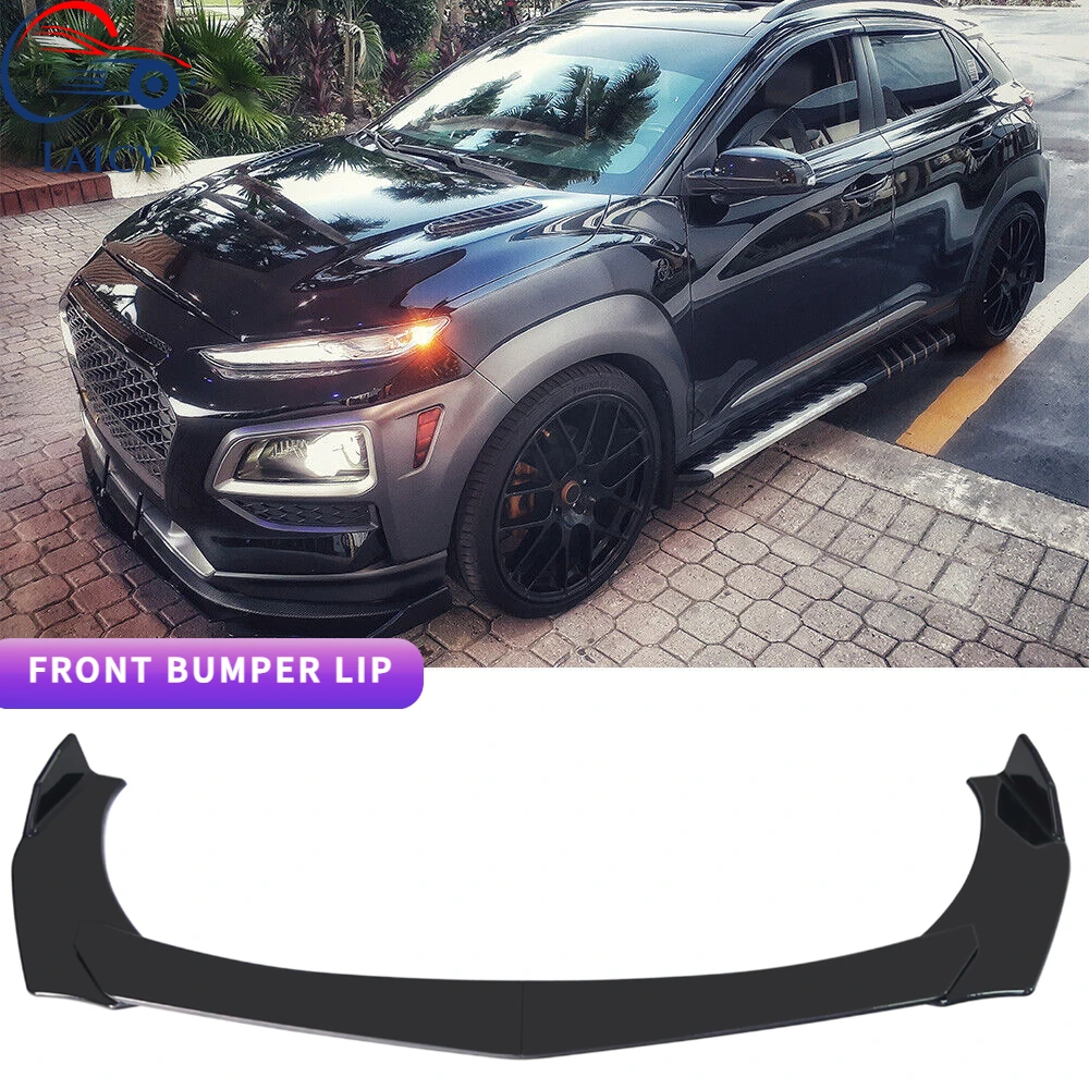 LAICY-For-Hyundai-Kona-2018-2022-Car-Front-Bumper-Lip-Body-Kit-Canard ...
