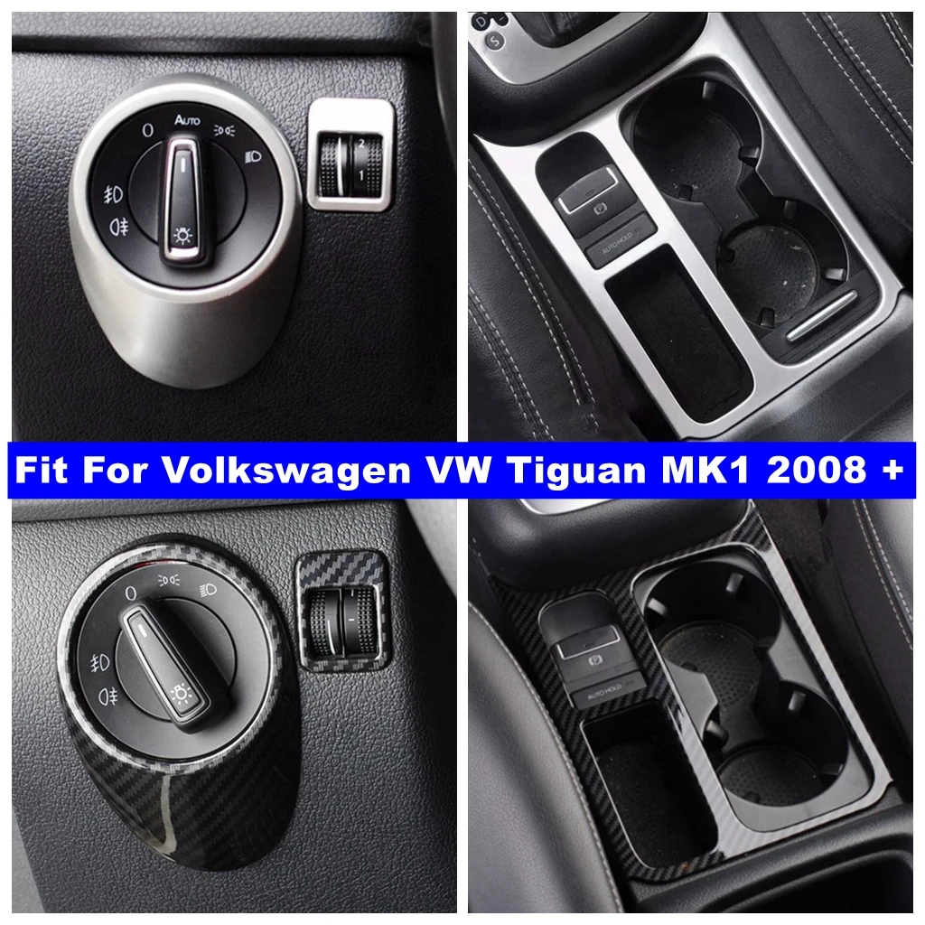 

Handbrake / Water Cup Holder / Gear Shift Panel Cover Trim Fit For VW Tiguan MK1 2008 - 2015 Matte / Carbon Fiber Accessories