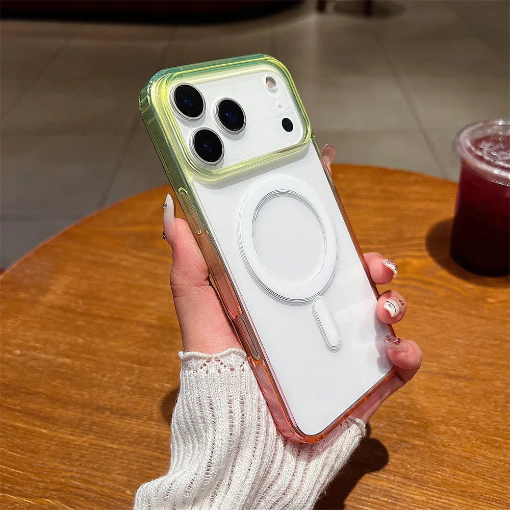 Gradient Colorful MagSafe-Compatible Magnetic Phone Case with Wireless Charging