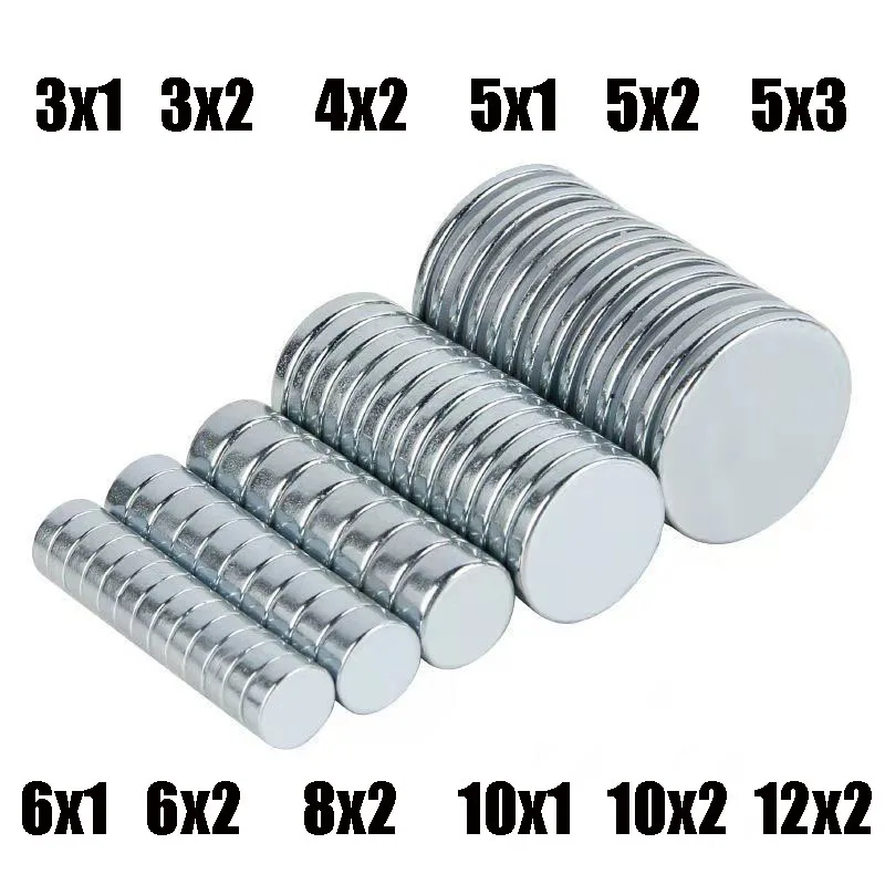 Round Magnets 3X2 4X2 6x2 5x2 6x1mm 5x3 10x2 12x2 Magnet Round Magnet Strong Magnets Rare Earth Neodymium