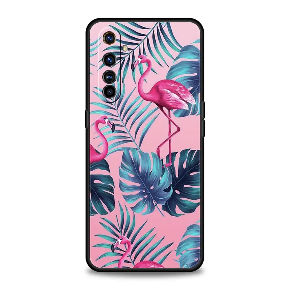 Pink Red Flamingo Soft Silicone Phone Case - Stylish Black Cover