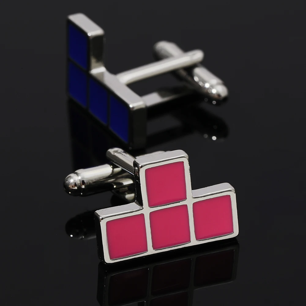 

Blue Ricky Teewee Silver Men's Cufflinks For Game Lovers Shirt Suit Tuxedo Blouse Jewelry Accessories Sleeve Button