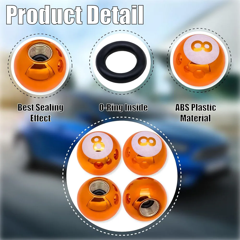 구리 코어 방진 타이어 밸브 스템 커버 풀 8 볼 스타일 타이어 밸브 스템 캡 자동차, SUV, 트럭, 자전거, 오토바이용