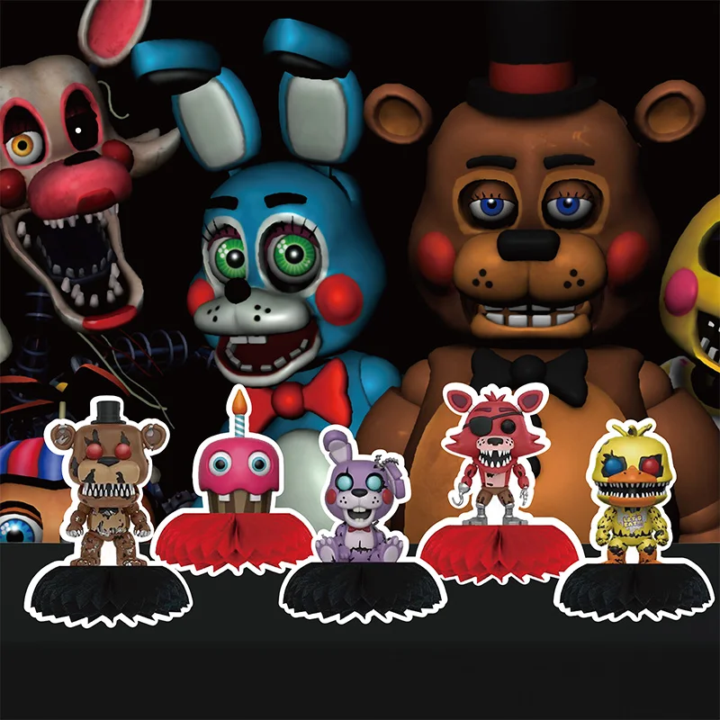 Horror Game-Inspired Birthday Party Honeycomb Table Centerpieces - 5pcs Set