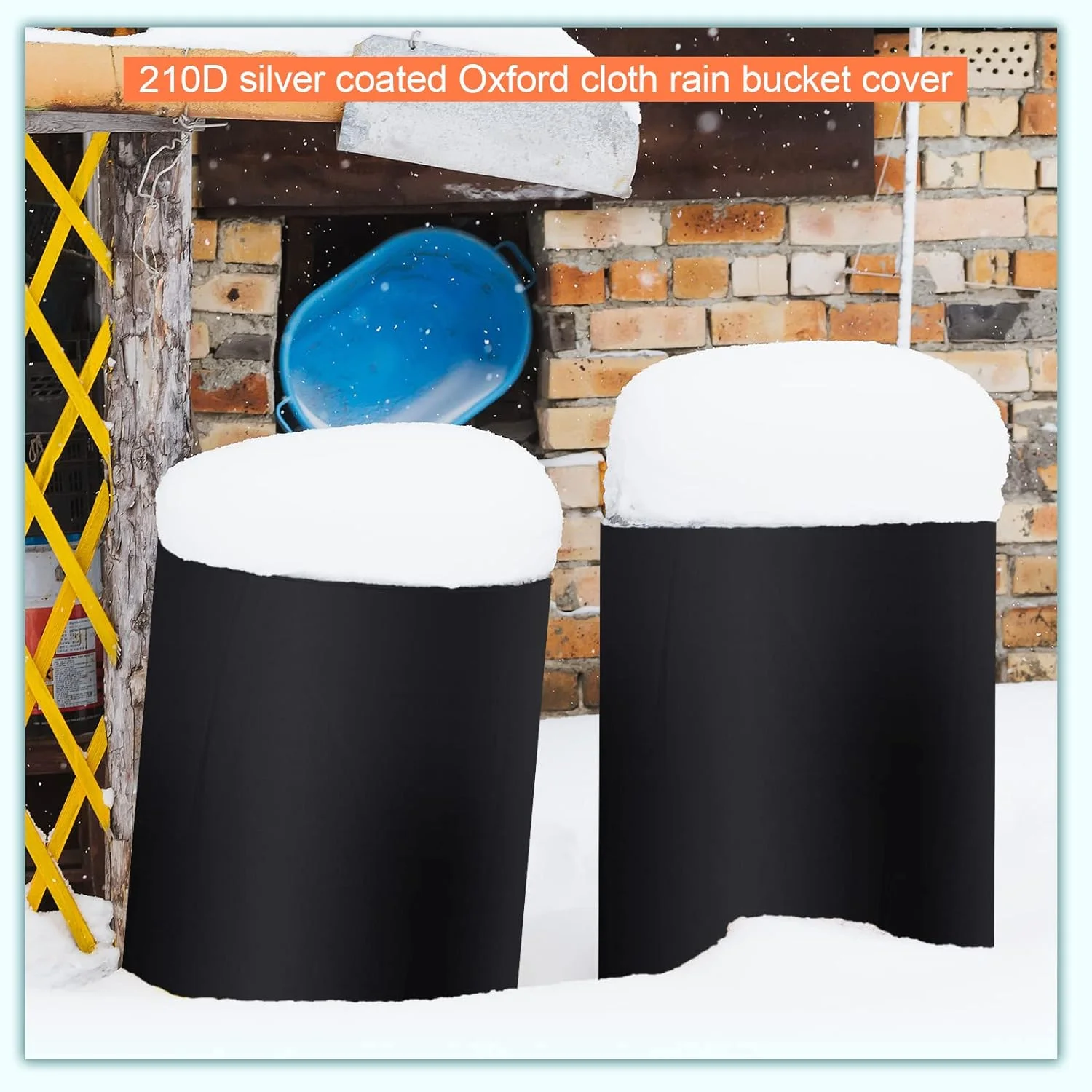 55 Gallon Drum Cover Water Storage Barrel Outdoor Waterproof Rain Snow Bucket Cover with Drawstring UV Protection Anti Dust water tank cover tote water tank cover