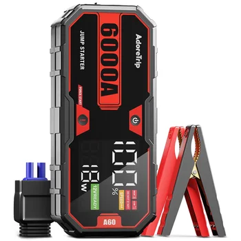 AdoreTrip 20000mAh Auto 6000A Avviatore di emergenza portatile con Power Bank 12V Dispositivo di avviamento booster caricabatteria automatico
