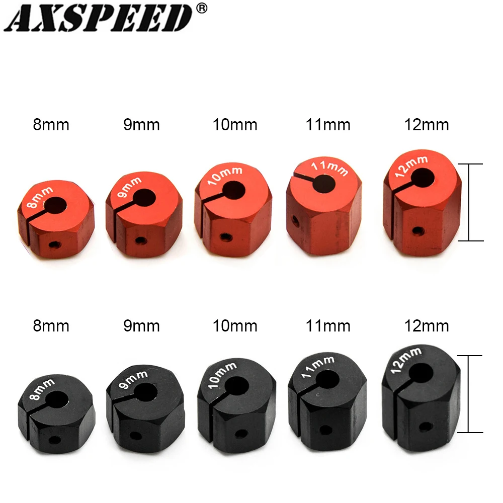 Sluffs 4 Unids/Set 12mm Cubo De Rueda Hexagonal Adaptador Extendido, Adaptador De Accionamiento Hexagonal, Acoplador De Latón De Coche Modelo RC para Coches SCX10 90046 GN7 CC01 1/10 RC(8mm