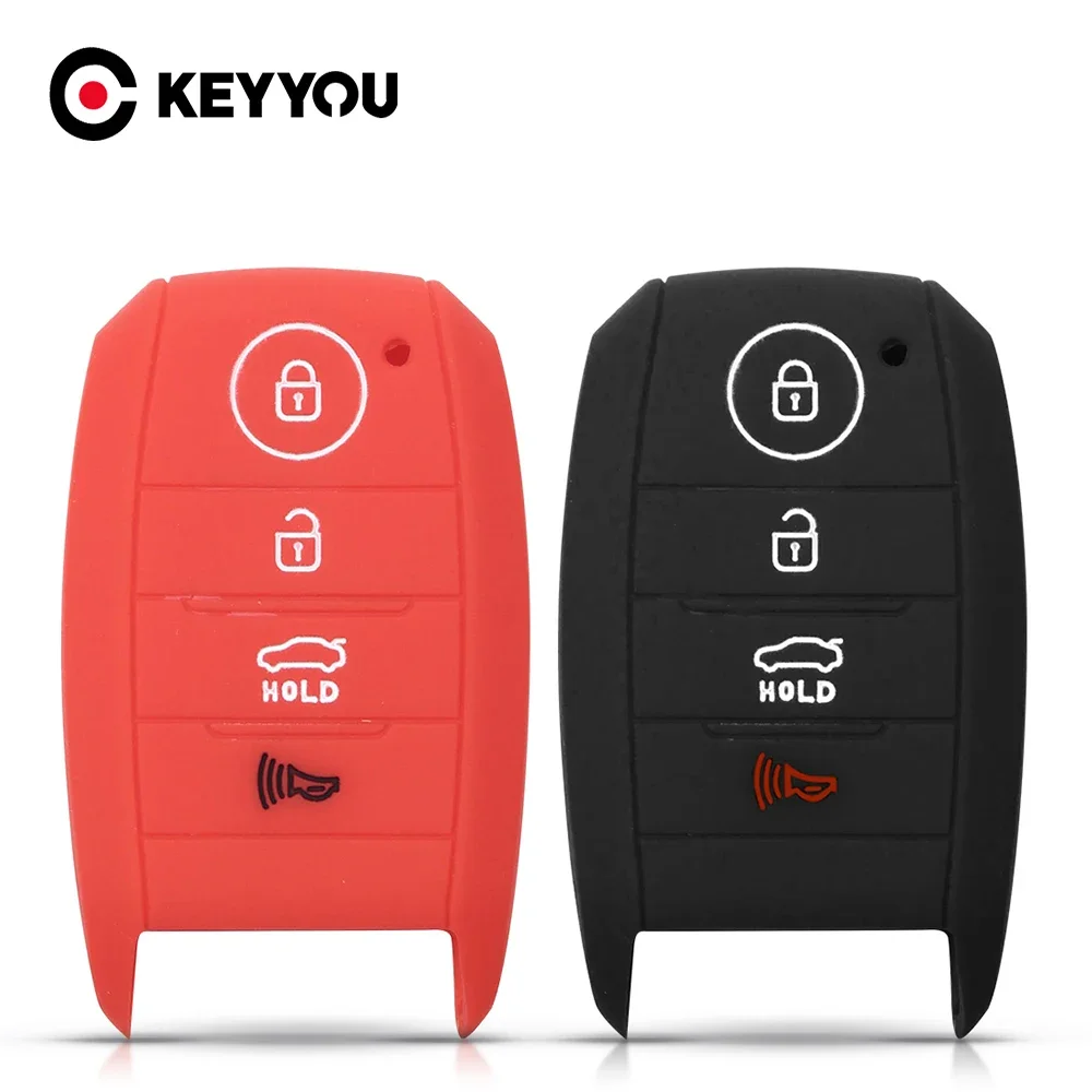 KEYYOU 실리콘 키 케이스 스마트 4BT 커버 Kia Sorento Optima Forte Koup Soul Niro 2014 2015 2016 홀더 보호대 Fob Keyless
