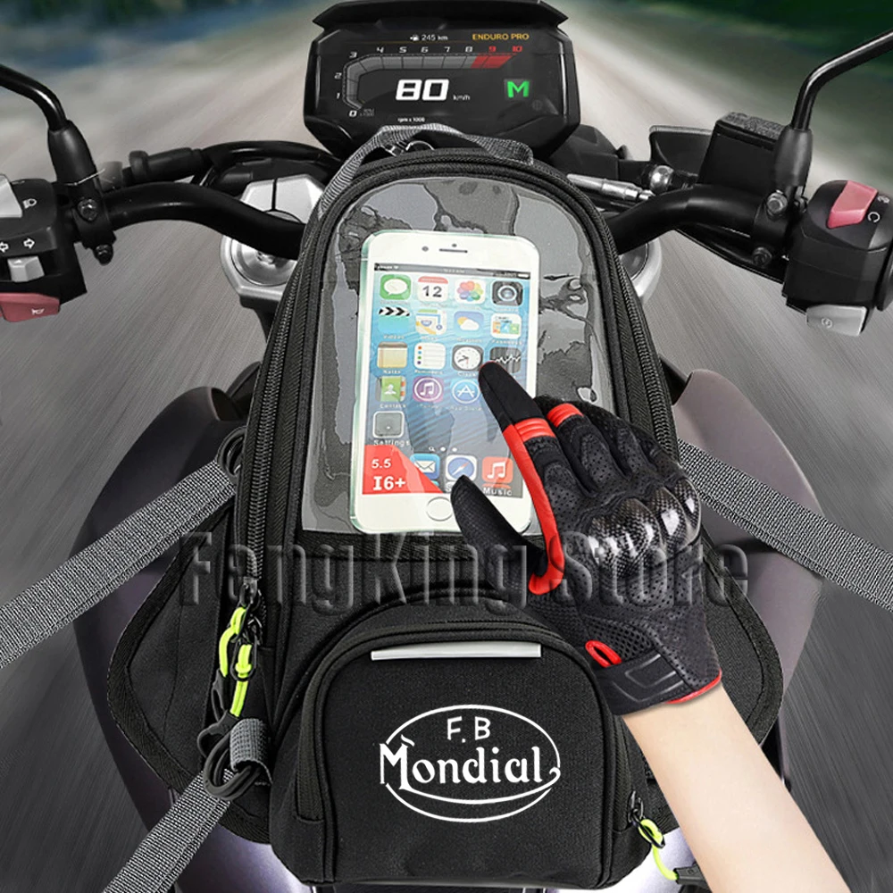 

For FB Mondial Flat Track HPS 125 300 Hipster Imola SMT Motorcycle Magnetic Bag Riding Bag Navigation Fuel Tank Bag Large Screen