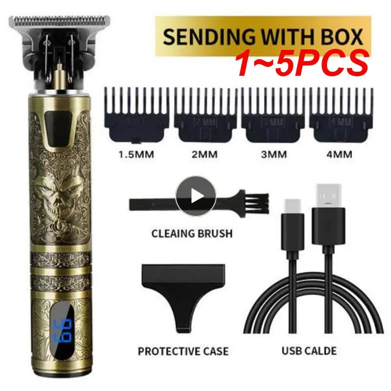 

1~5PCS Finishing Fading Blending Professional Hair Trimmer for Men Beard Trimmer Electric Hair Clipper Lithium Hair Cutting