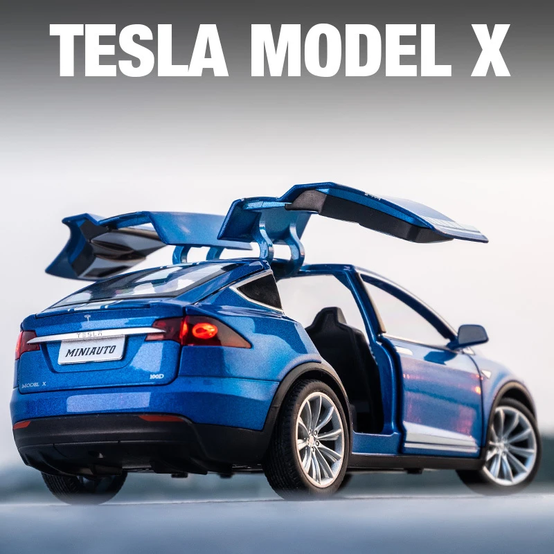 1:20 Tesla MODELL X MODELL 3 Legierung Auto Modell Gießt Druck Sound und licht Spielzeug Autos Kid Spielzeug Für Kinder Geschenke junge Spielzeug Sammlung