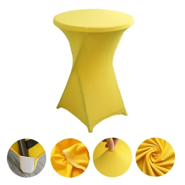 Couverture de Table ronde-tissu de Banquet de mariage, tissu Lycra pour Bar à Cocktail, décoration de fête d'hôtel pour les événements d'exposition occidentale d'anniversaire 5