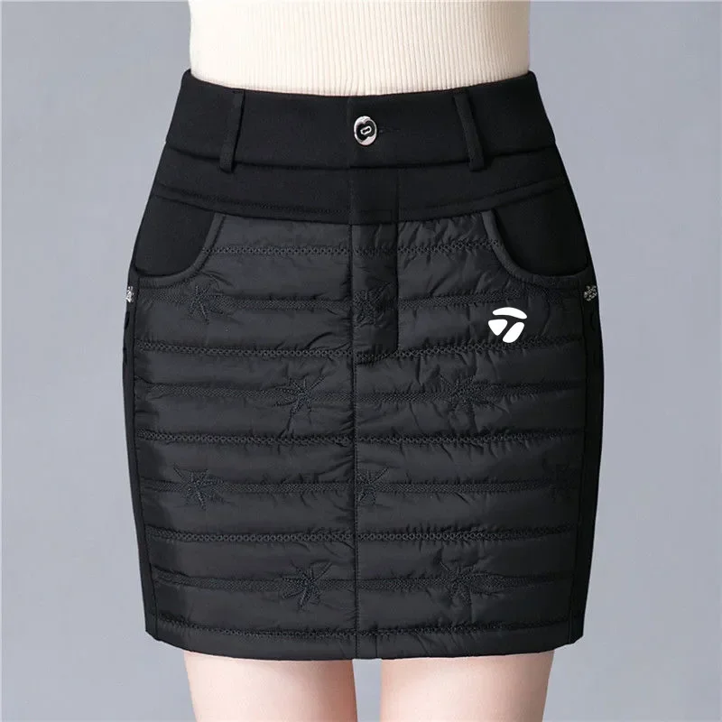 

2023 Winter Golf Wear Women Korean Version Loose Cotton Clip Golf Skirt Women's Golf Wear New Thickened Elastic Short Skirt