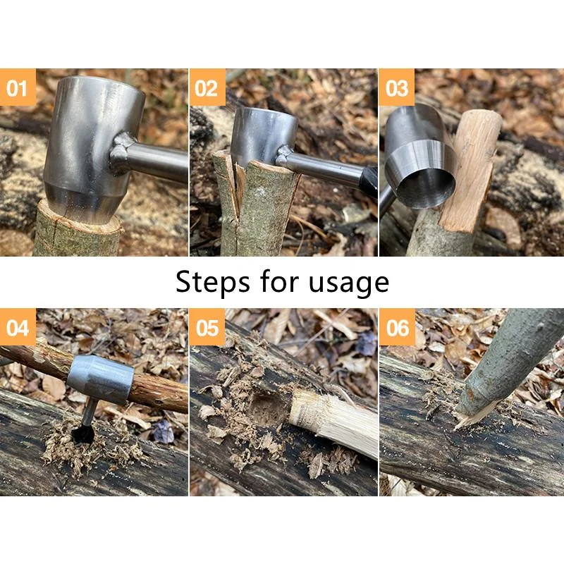 Bushcraft-Perceuse à main pour camping, outil de survie en plein air,  multi-outils en bois scotch eye - AliExpress