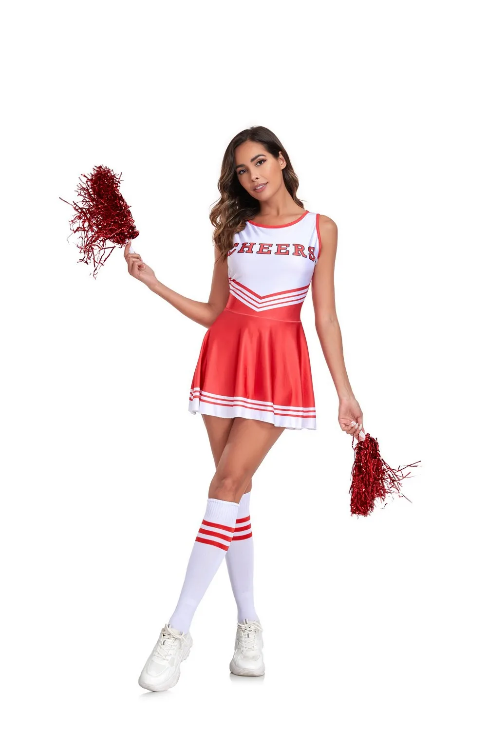 Description Picture 4 of itemCheerleader Costume Schoolgirl Dress School Girl Sexy Costumes Women Cosplay Halloween Cheer Leader Fancy Dress Sports Uniform