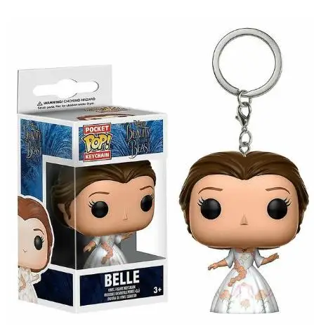 thumbnail image 4 of FUNKO Pop Llavero Princesa Frozen Anna Muñeca Bella Ariel Rapunzel Cenicienta Jasmine Maui Figura de PVC Colección Modelo Juguetes Cadena, 4 of 5