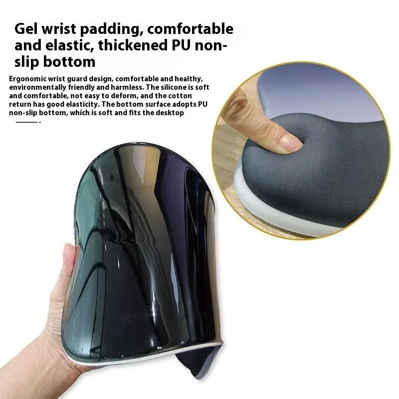 Mauspad mit Farbverlauf, Ergonomie, bequeme Handgelenkstütze, rutschfeste Mäusematte, weiches Mauspad, Handgelenkauflage, Computer-Silikon-Mauspad – Detail 3