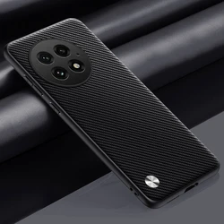 Carbon Fiber PU Leather Anti-Shock Hard Cover Case for Oneplus 13 5G (Black(Carbon Fiber))