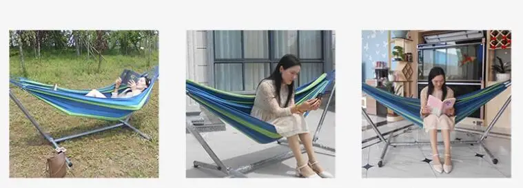 Camping Hammock Outdoor Hammock Swing Hammock Swing Chair Outdoor swing hammock frame Foldable portable field campers home anti-roll canvas mesh bed can be customized