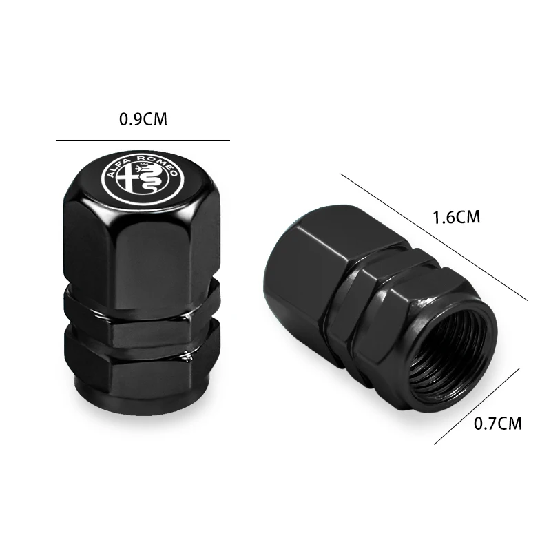 Set of 4 Metal Car Wheel Tire Valve Caps - Waterproof and Dustproof Cover
