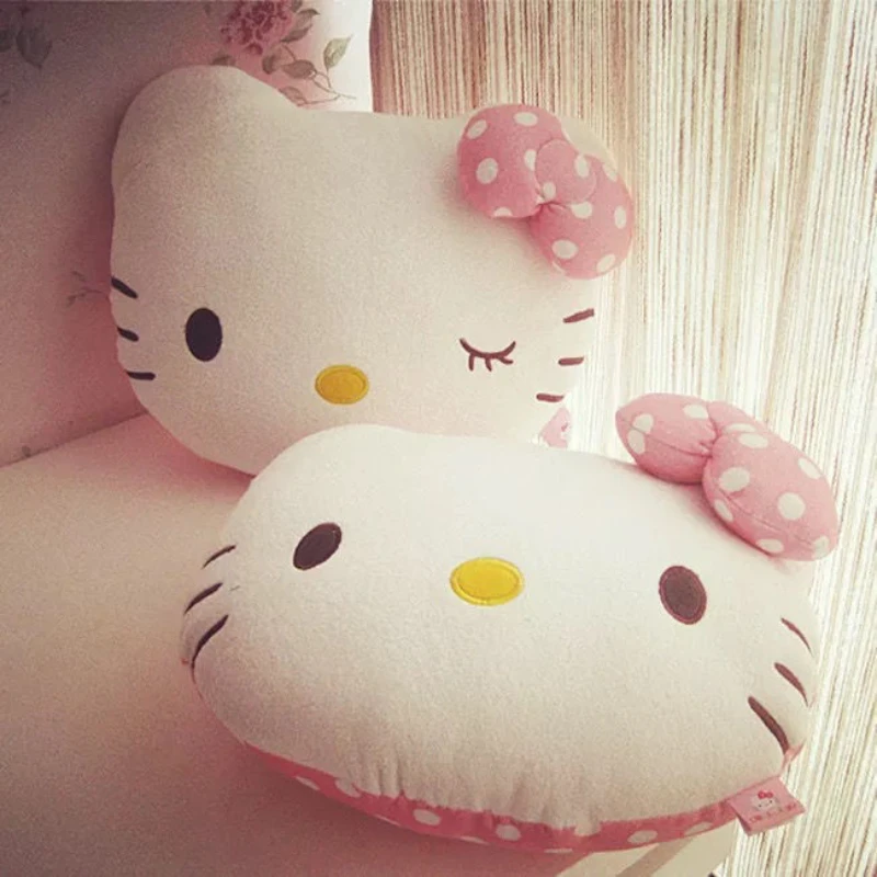 New Cute Hello Kitty Cartoon Car Neck Pillow Car Headrest Pillow Seat Cute Accessories Interior Woman