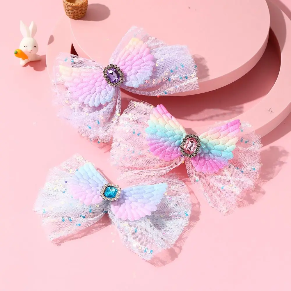 

Princess Bow Mesh Hair Clip Elegant Colorful Sequin Sweet Mesh Hairpin Hair Styling Tool Invisible Gauze Hair Accessories Dance