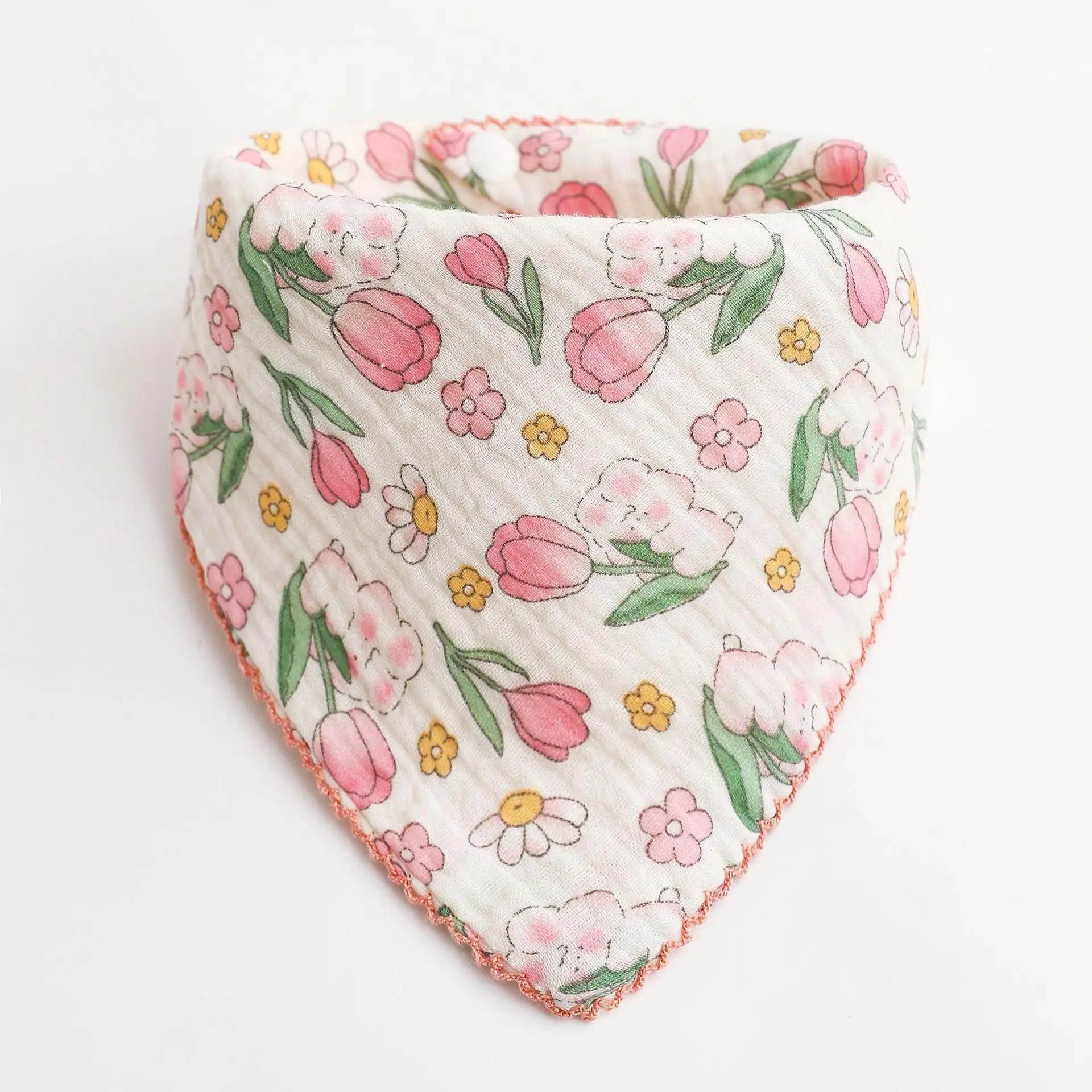 Baby Cotton Bibs Triangle Soft Lace Burp Cloth Saliva Towel Apron Bandana Scarf for Boys Girls Feeding Drool Bib Korean Style 5