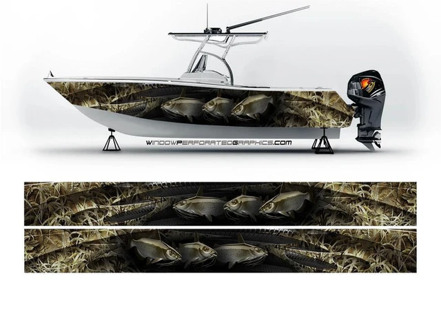Catfish Camouflage Graphic Vinyl Boat Wrap Bass Fishing Pontoon Sportsman  Decal Watercraft Sea Water - AliExpress