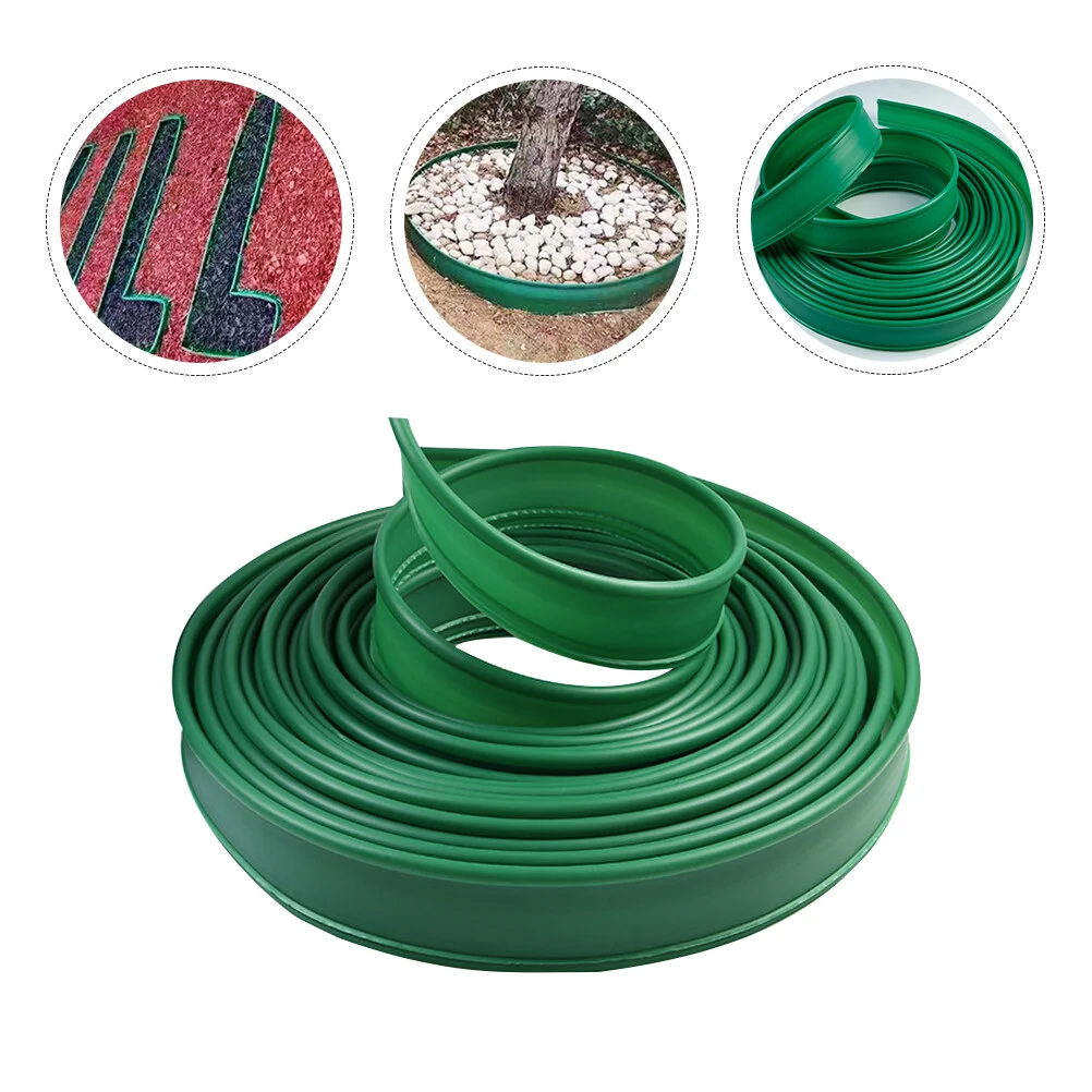 2M Garden Edging Border Coil Plastic Fencing Lawn Edging Belt Flexible Gardening Path Barrier Protective Stone Separation Random Color