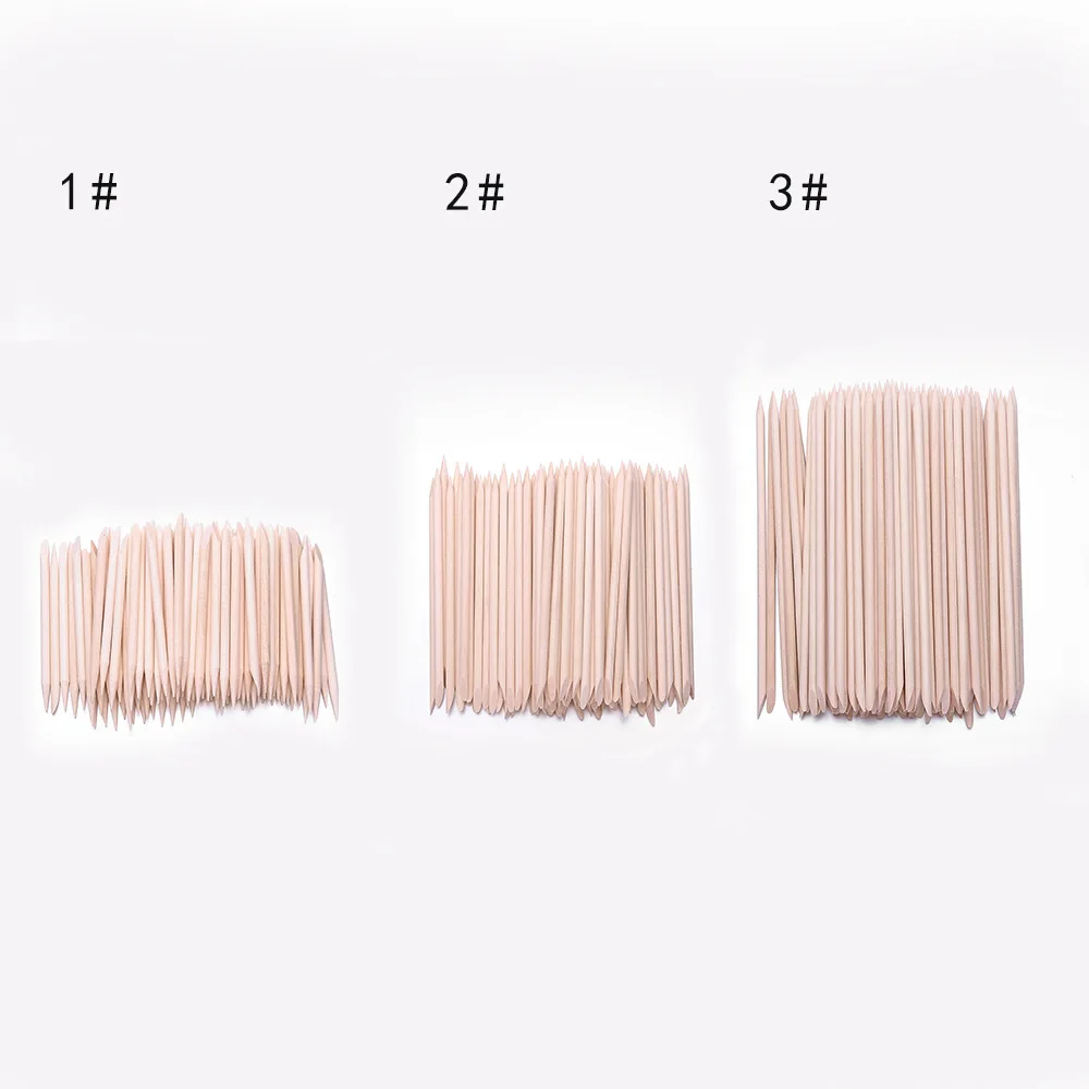 100pcs Wood Cuticle Pusher For Nail Treatment Nail Gel Polish Apply Remove Tool Orange Wood Manicure Stick Art Tool