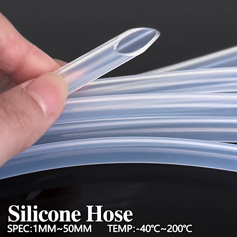 ท่อซิลิโคนใส ปลอดสารพิษ ขนาดเส้นผ่านศูนย์กลางภายใน 2-14 มม. เกรดอาหาร ทนความร้อน ทำความสะอาดง่าย ท่ออ่อนสำหรับดื่มน้ำและงานประปา 1