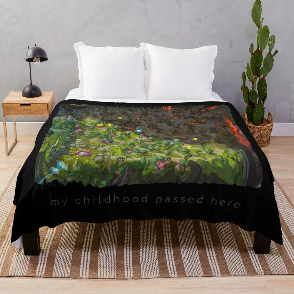 

Map DOTA 2 merch mid, top, bottom line Throw Blanket Warm Blanket Soft Blanket halloween blanket Giant Sofa Blanket