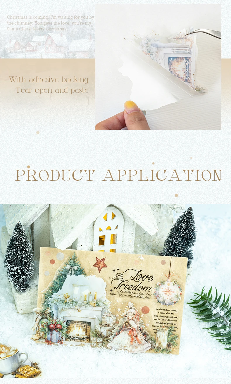 10 teile/paket Winter schnee landschaft PET Aufkleber DIY Scrapbooking Dekor Fotoalbum Kreative Schreibwaren Collage Materialien Aufkleber – Detail 9