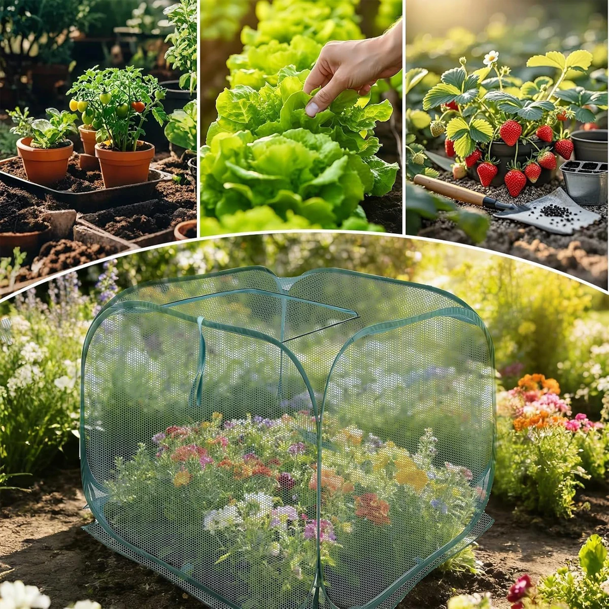 Frost-Proof Garden Plant Protective Cover with Popup Design