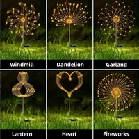 Outdoor LED Solar Firework Lights Garden Decoration Fairy Lights Waterproof Dandelion Lawn Lamp for Garden Landscape Lawn Decor 2