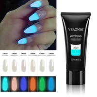 15ml Acrylic Nail Extension Gel Polish Glow in Dark Fluorescent Poly UV Builder Gel Crystal Quick Building Tip Manicure 2