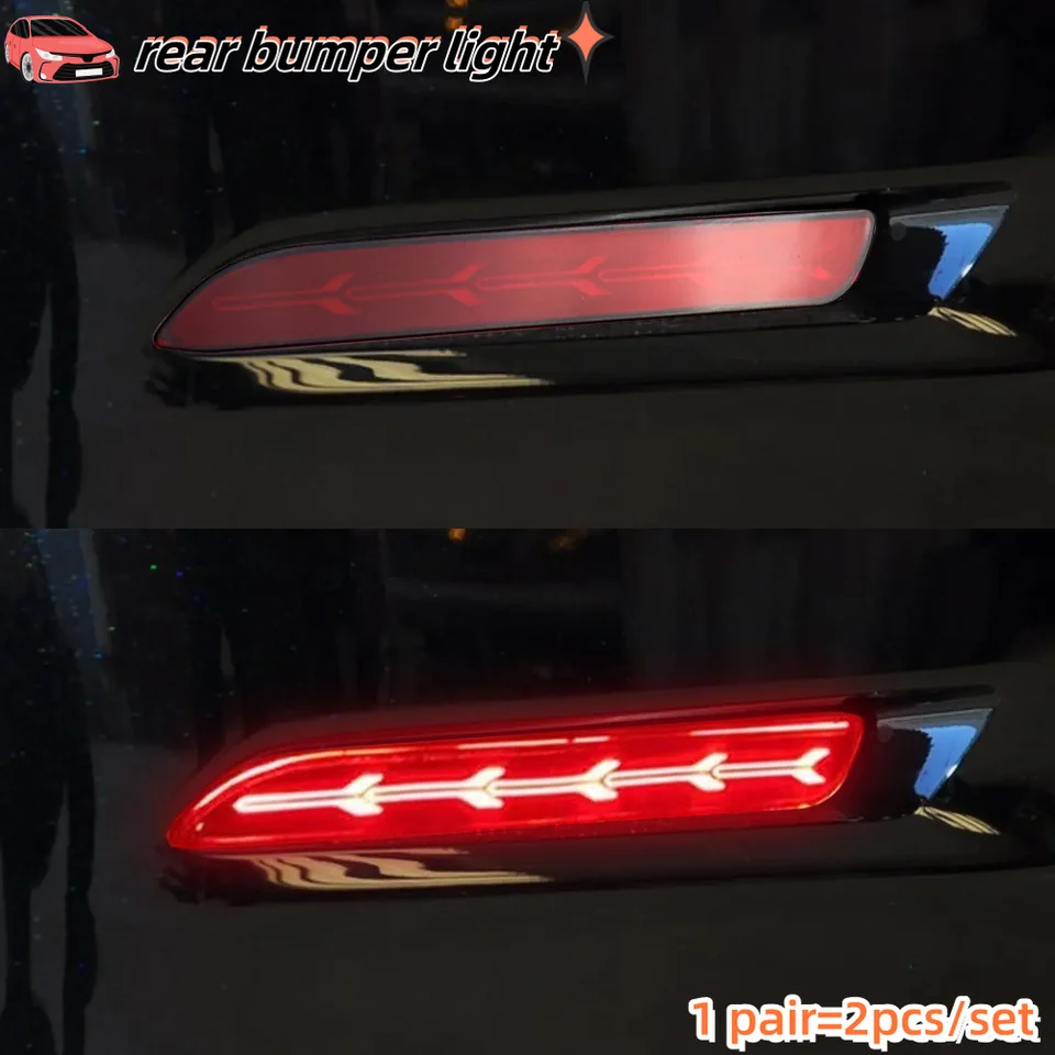 Nrgedzam Rear Bumper Reflectors Brake Tail Lights Sequential Tur 並行輸入品 Nrgedzam 2PCS Rear Bumper Reflectors Brake Tail Lights Sequential