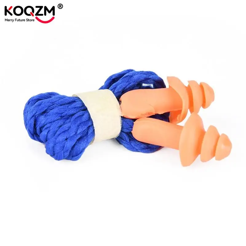 Lot de 10 bouchons d'oreille silicone souple avec cordon - Protection auditive réutilisable