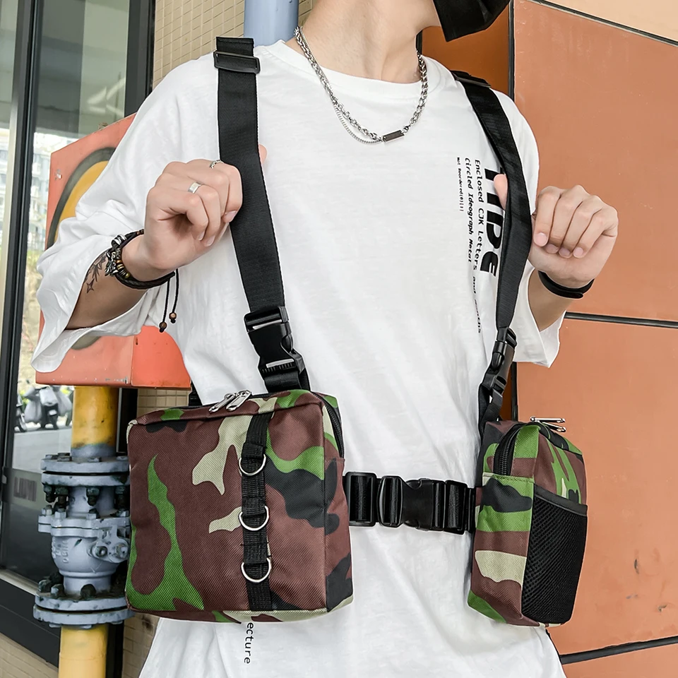 Xewsqmlo Fashion Chest Rig Bag Adjustable Women Men Outdoor Hip Hop Street  Waistcoat Bag 