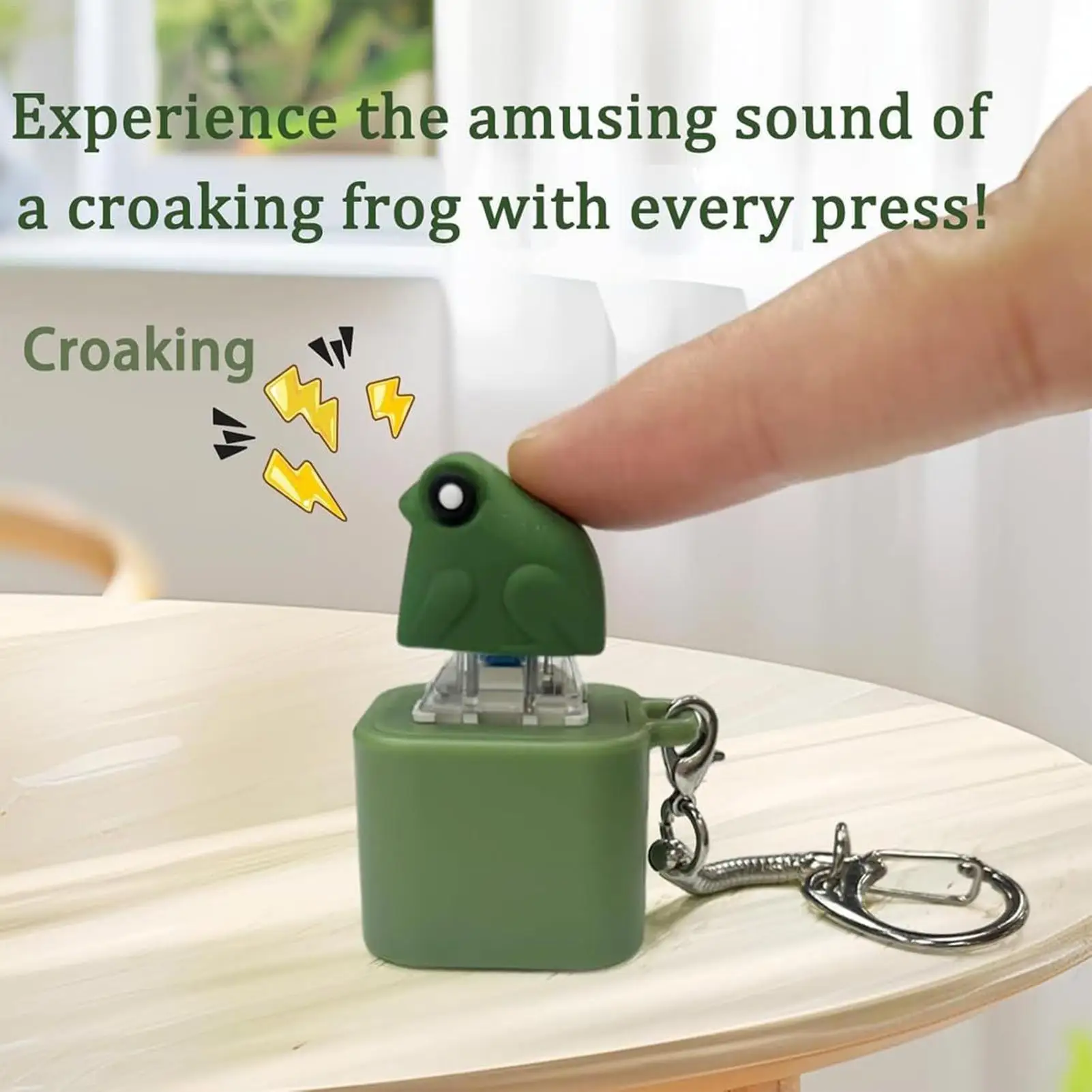 hot Funny Croaking Frog Keychain Rechargeable Frog Keyboard Fidget Clicker Frog Sound Keychain With LED Light For Stress Relief