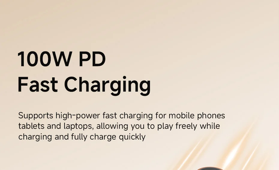 Unidirectional Retractable USB C Cable 100W Fast Charging