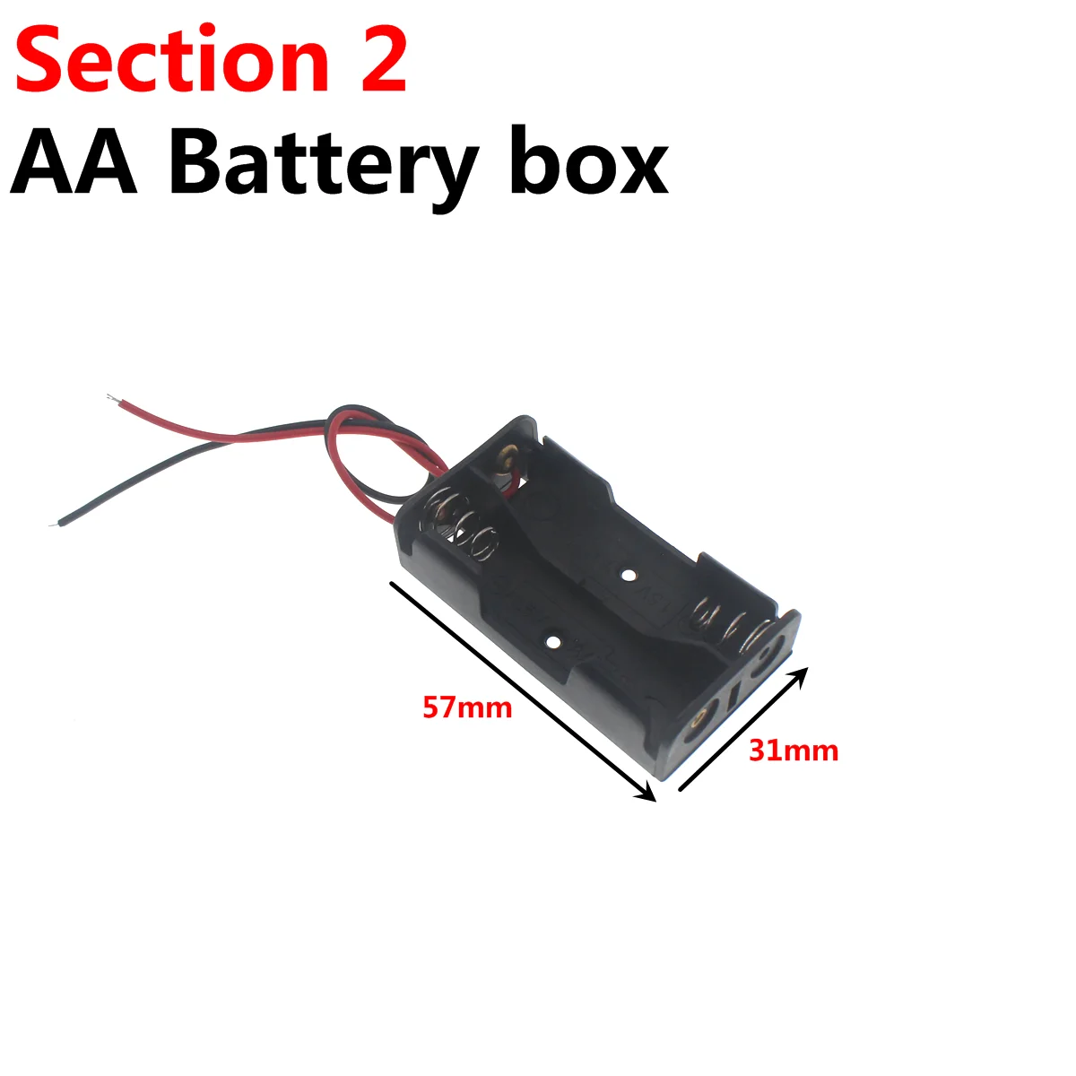 Battery box 1X 2X 3X 4X 6X 8X AA Waterproof battery box with cover and switch Four AA boxes with switch battery box dupont xh2.54 dc